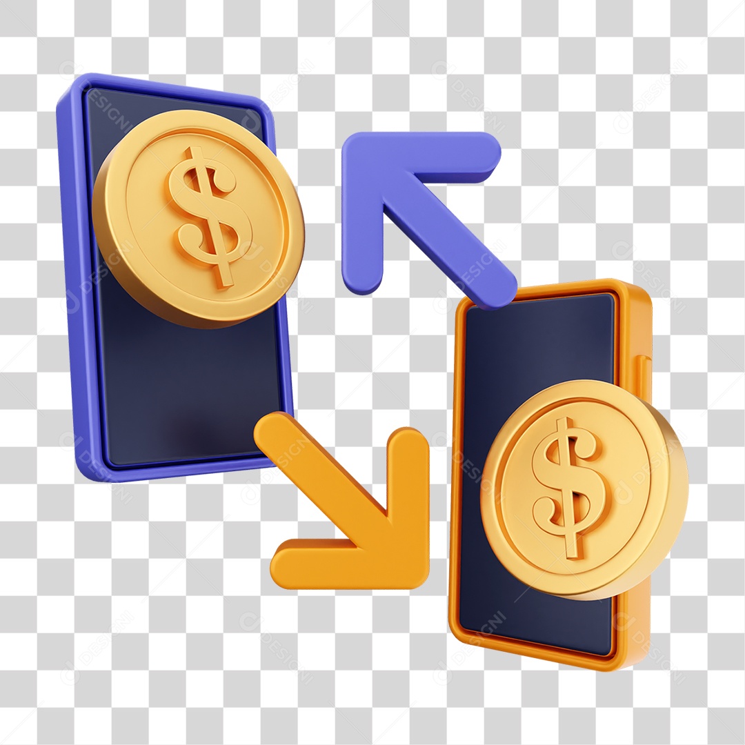 Elemento 3D Símbolos de Negociação Gráficos PNG Transparente