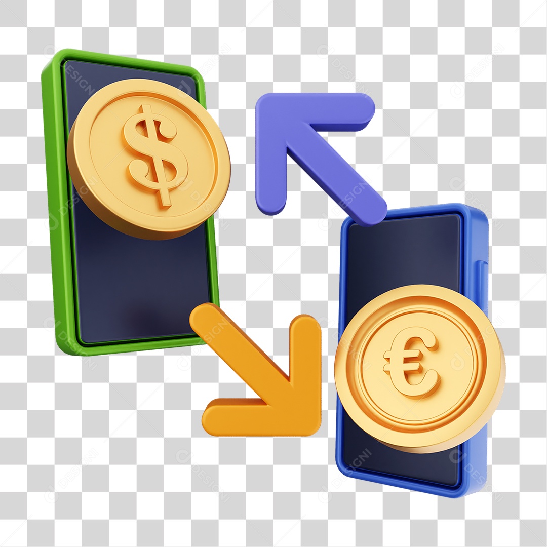 Elemento 3D Símbolos de Negociação Gráficos PNG Transparente