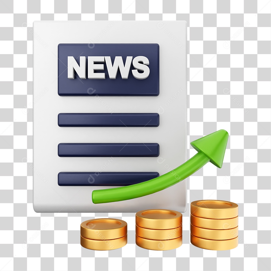 Elemento 3D Símbolos de Negociação Gráficos PNG Transparente