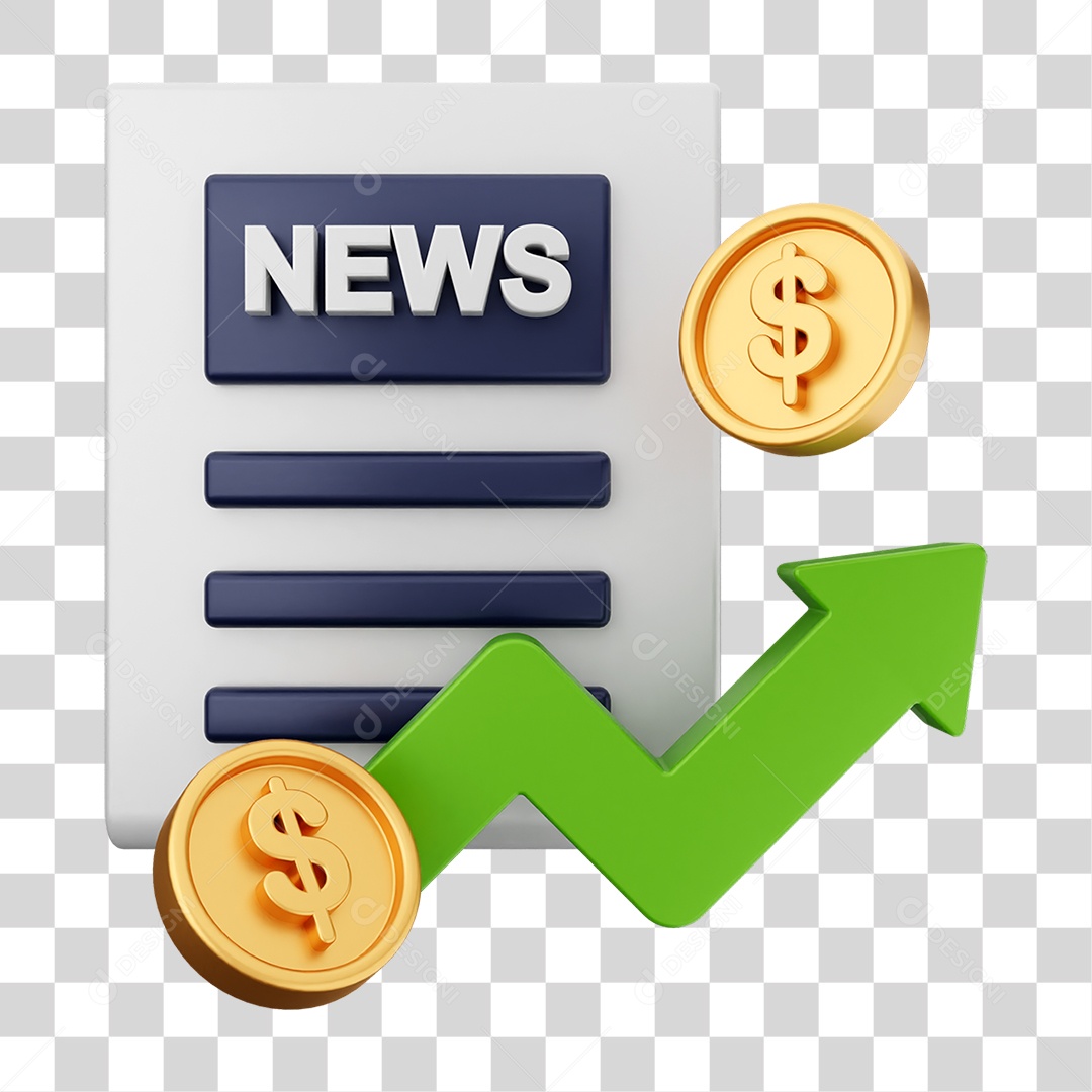 Elemento 3D Símbolos de Negociação Gráficos PNG Transparente
