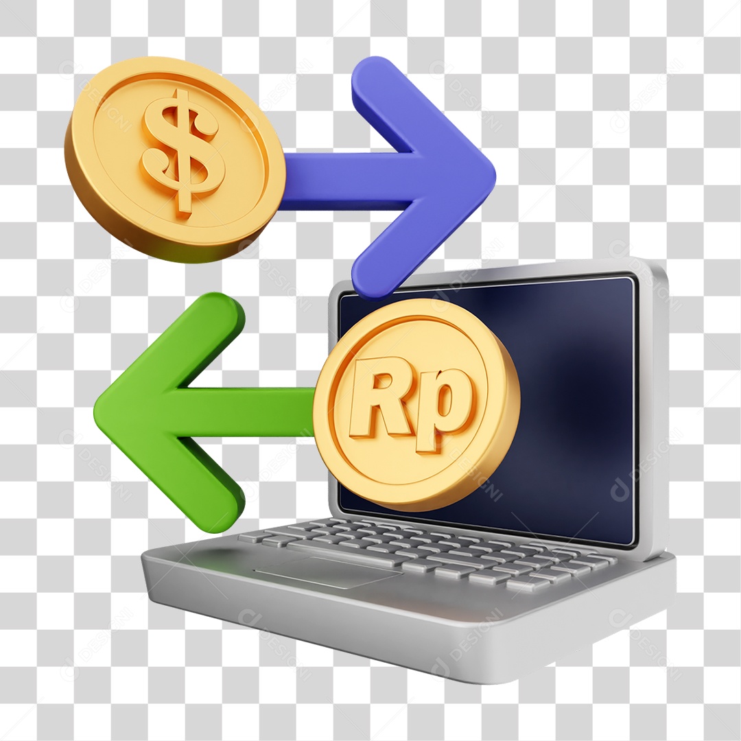 Elemento 3D Símbolos de Negociação Gráficos PNG Transparente