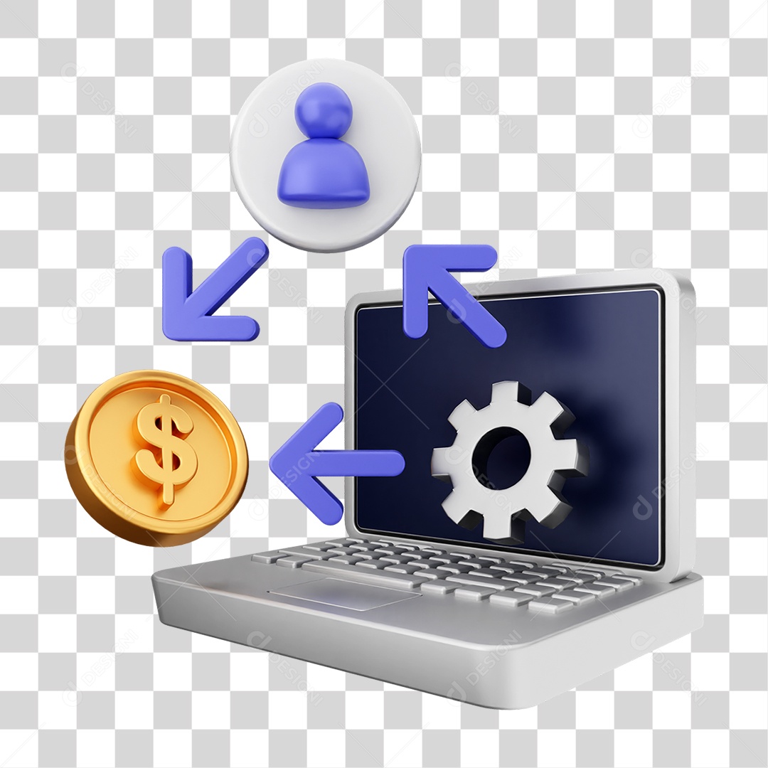 Elemento 3D Símbolos de Negociação Gráficos PNG Transparente