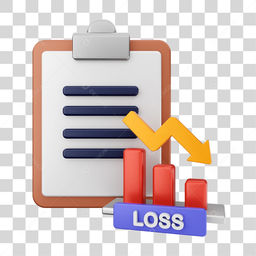 Elemento 3D Símbolos de Negociação Gráficos PNG Transparente