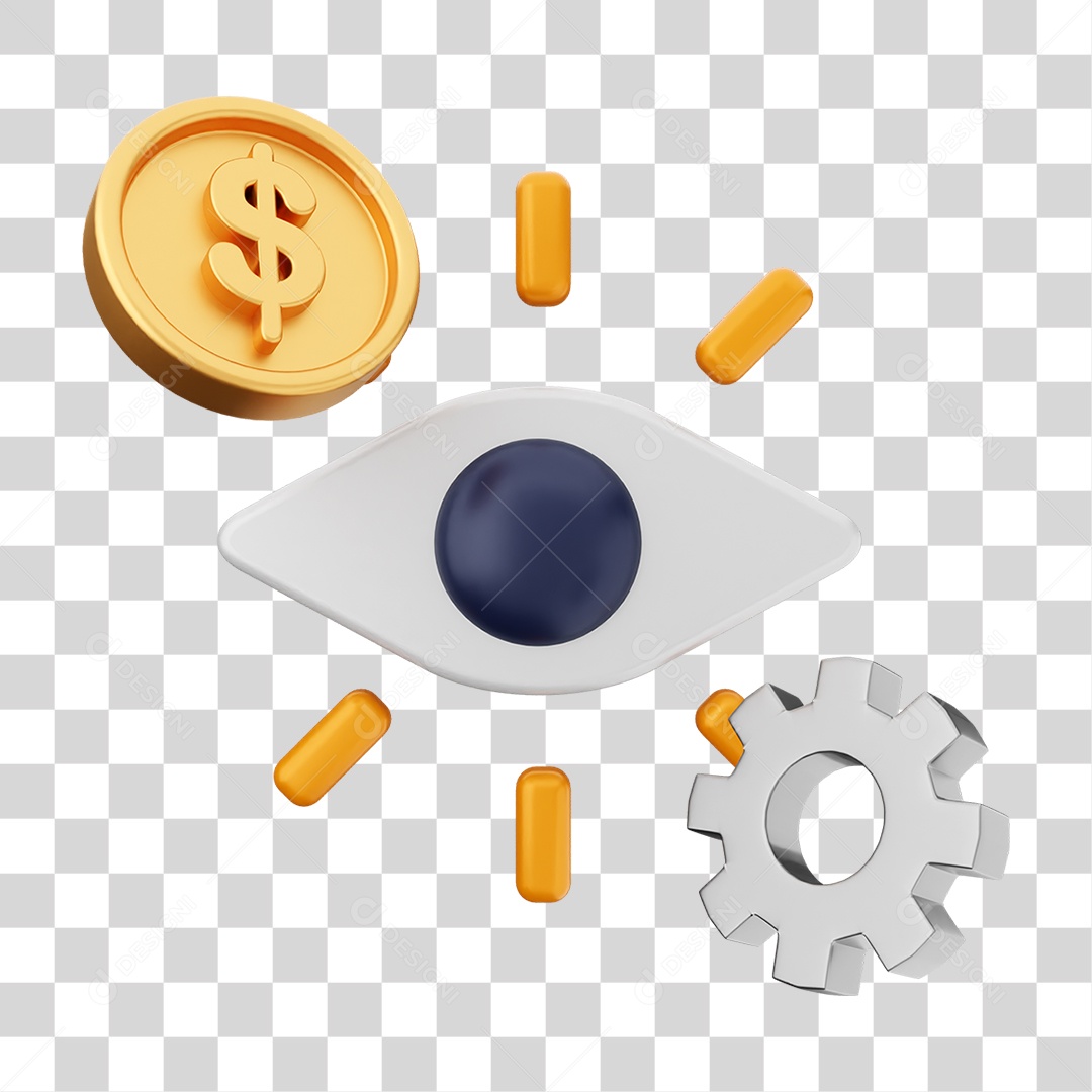 Elemento 3D Símbolos de Negociação Gráficos PNG Transparente