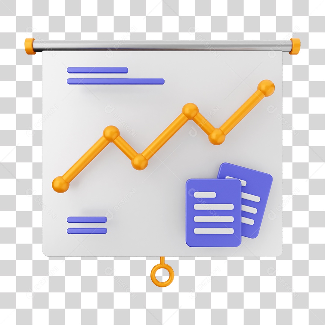 Elemento 3D Símbolos de Negociação Gráficos PNG Transparente