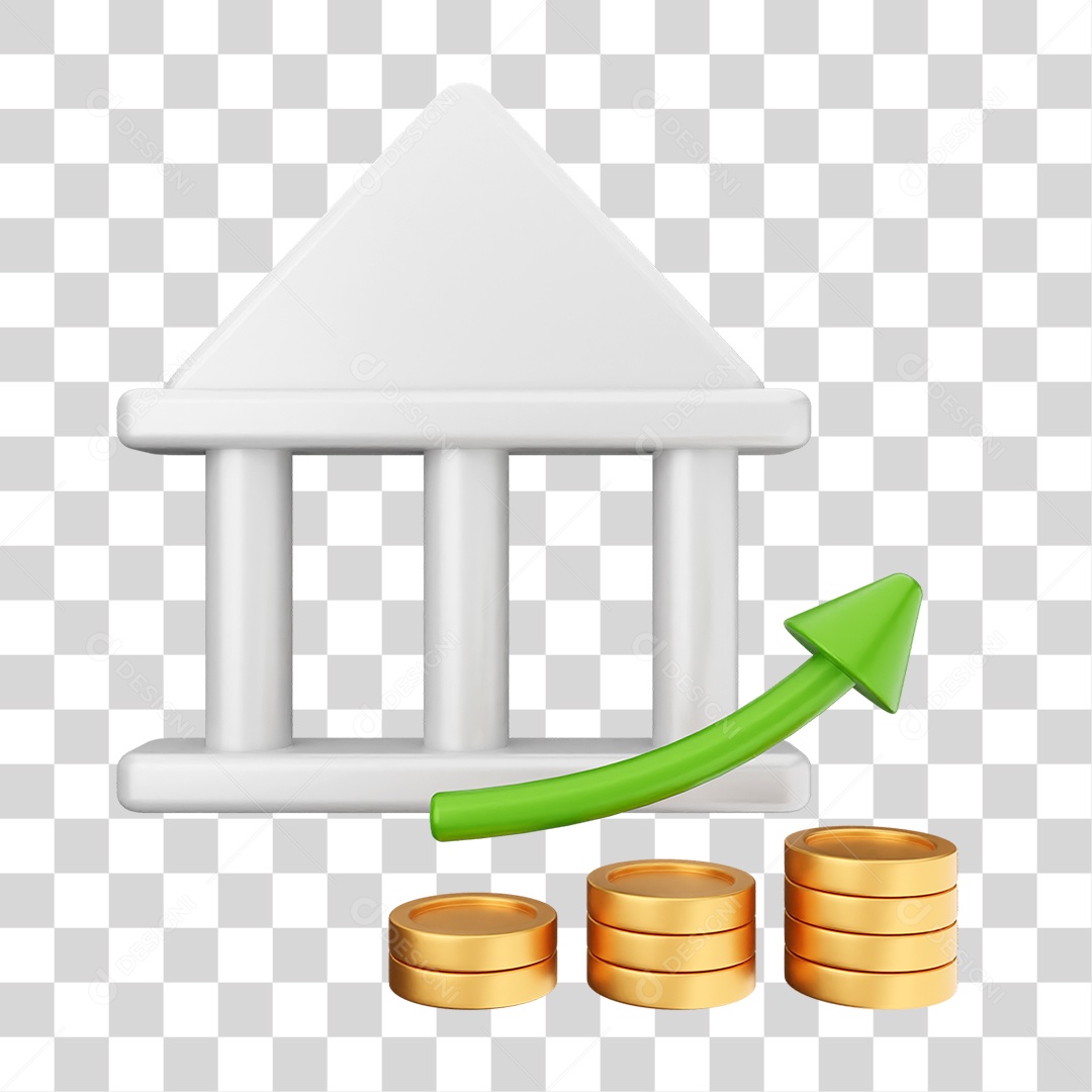 Elemento 3D Símbolos de Negociação Gráficos PNG Transparente