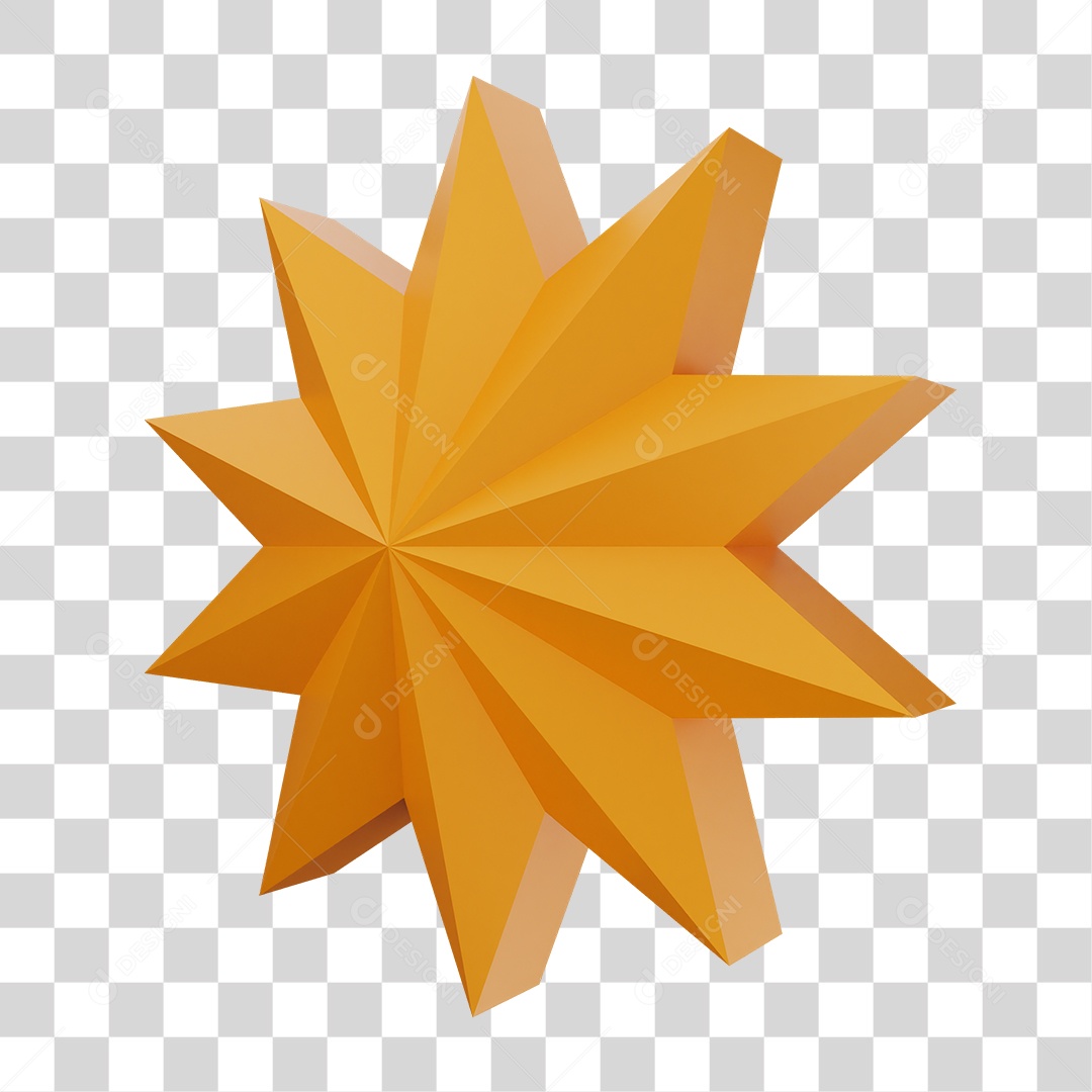 Elemento 3D Estrela Decoração PNG Transparente