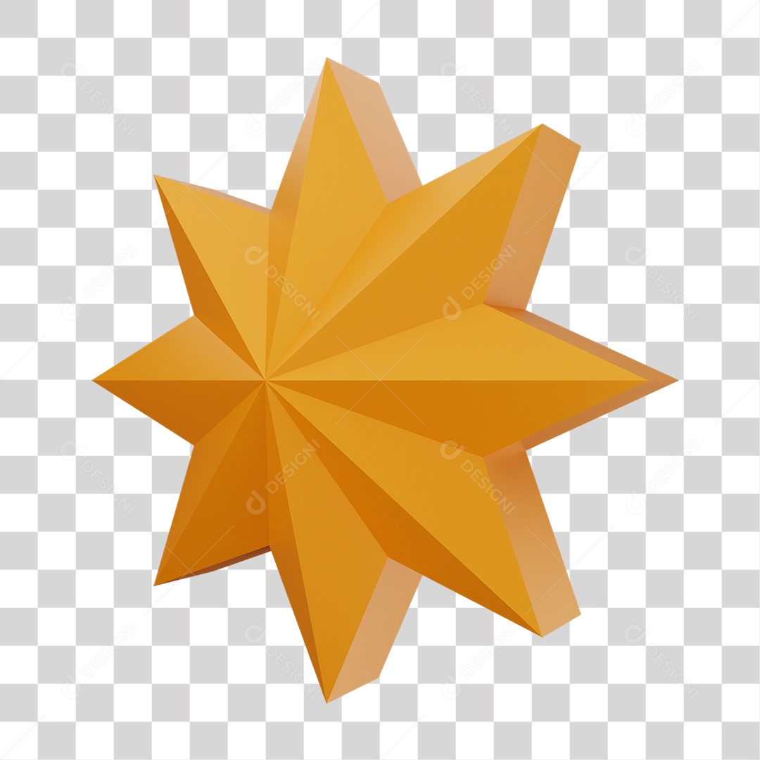 Elemento 3D Estrela Decoração PNG Transparente