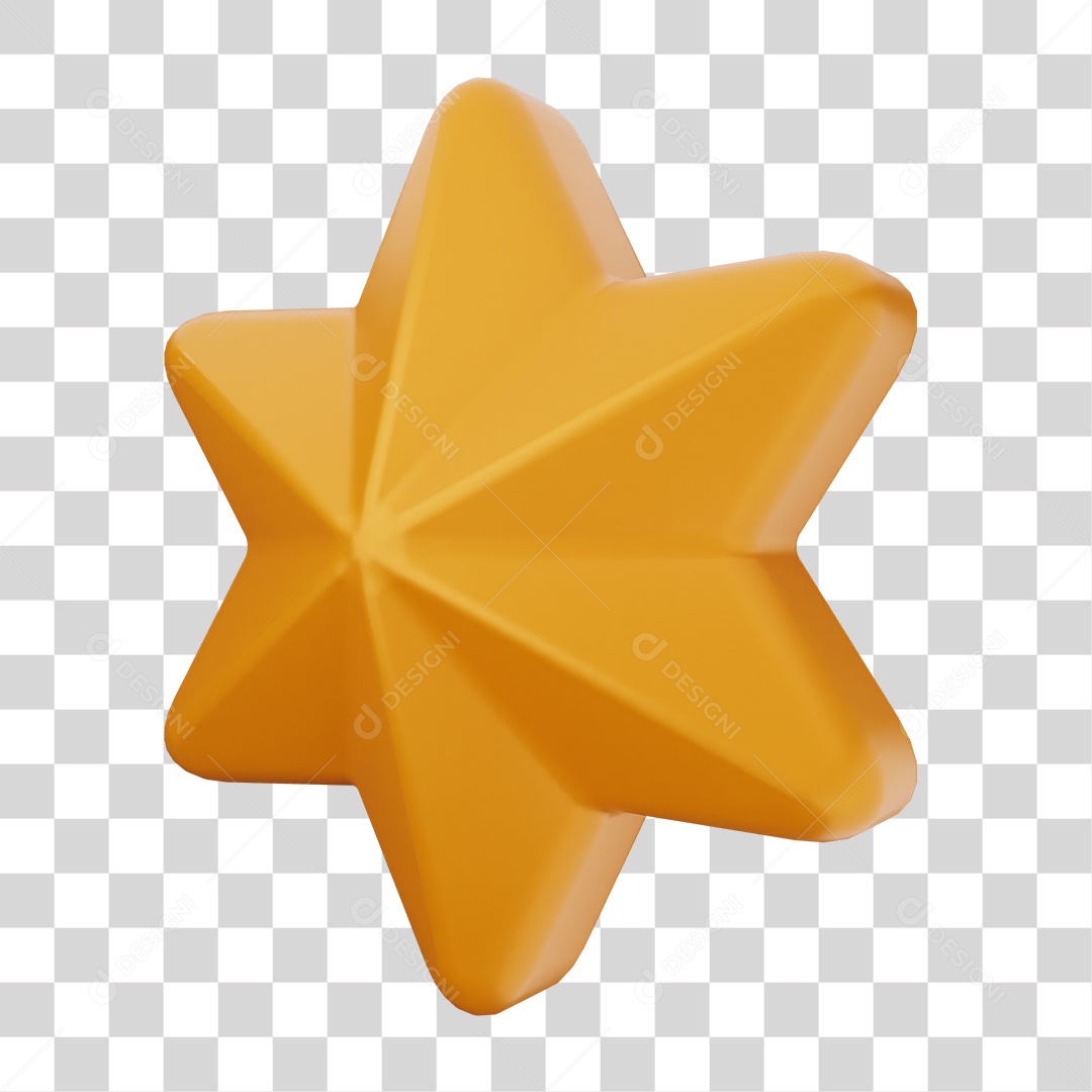 Elemento 3D Estrela Decoração PNG Transparente