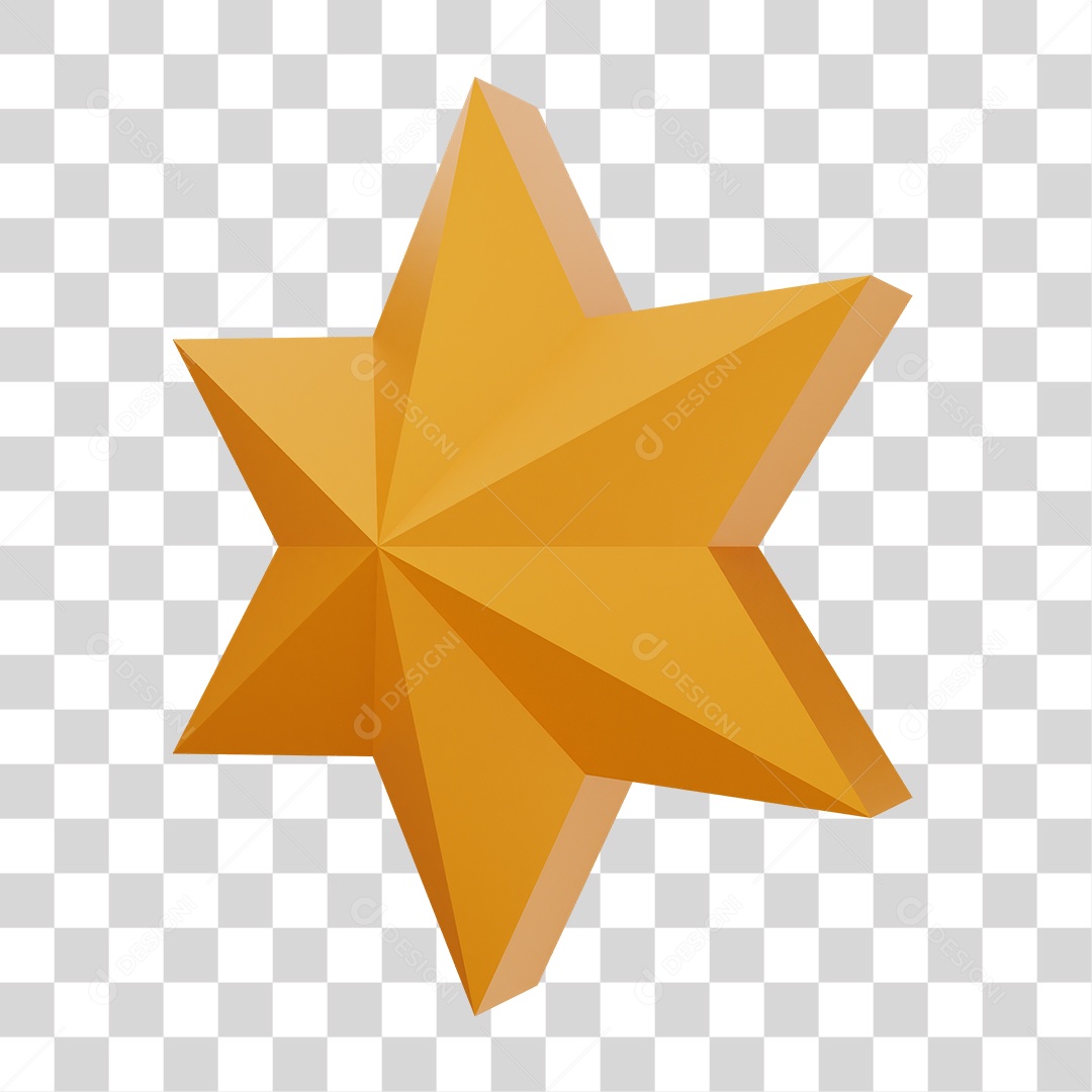 Elemento 3D Estrela Decoração PNG Transparente