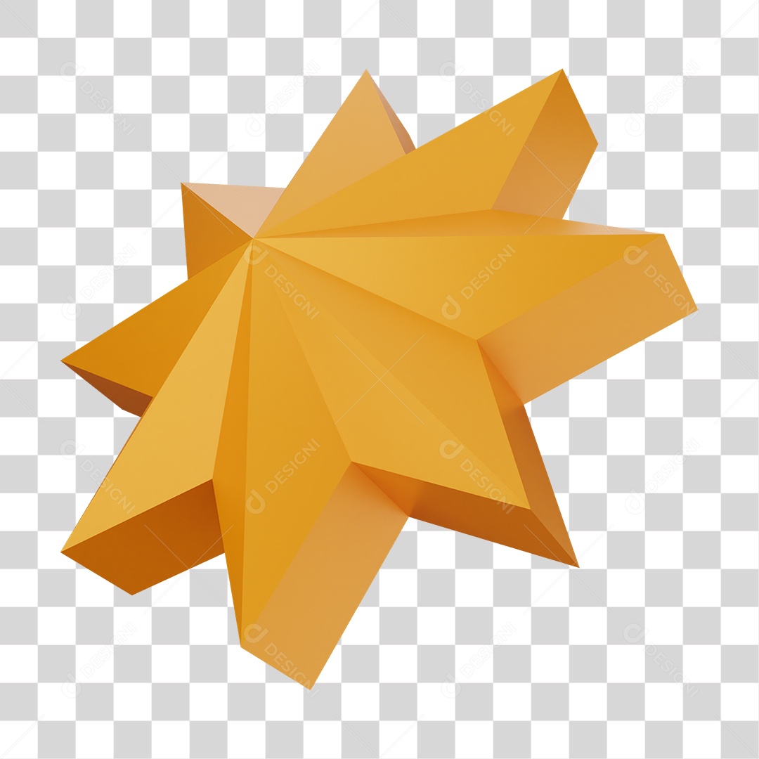 Elemento 3D Estrela Decoração PNG Transparente