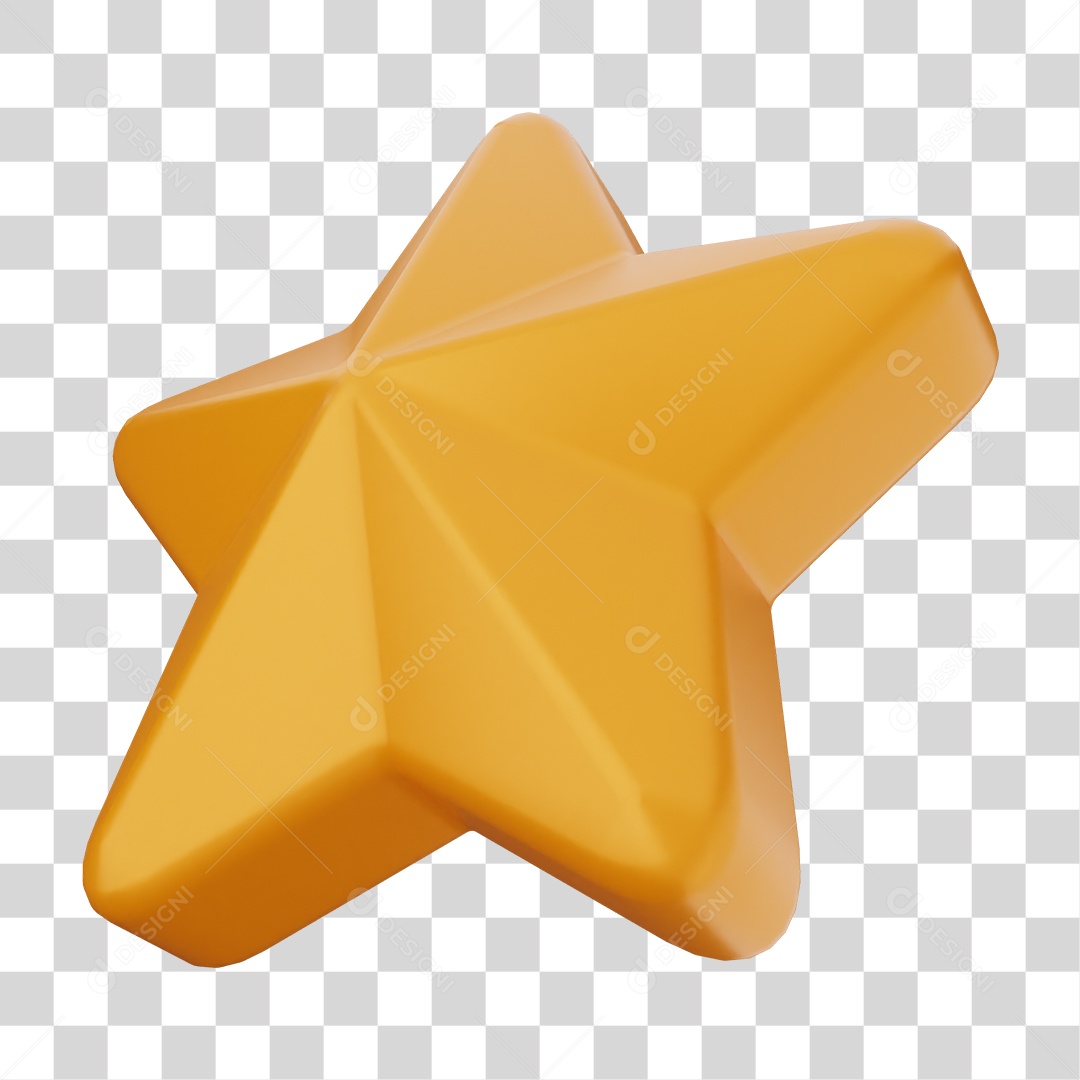 Elemento 3D Estrela Decoração PNG Transparente