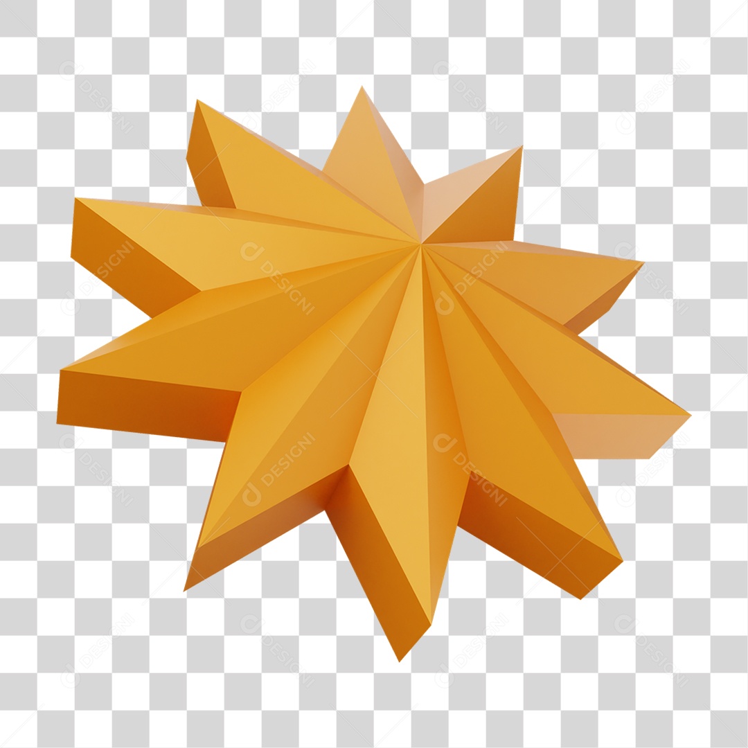 Elemento 3D Estrela Decoração PNG Transparente