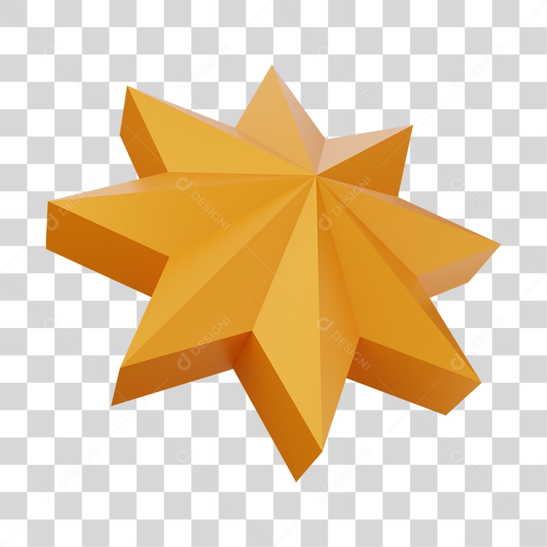 Elemento 3D Estrela Decoração PNG Transparente