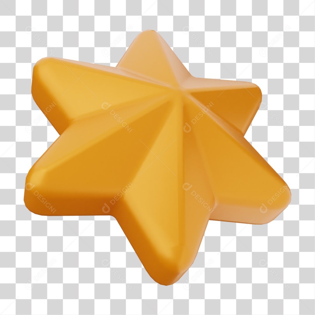 Elemento 3D Estrela Decoração PNG Transparente