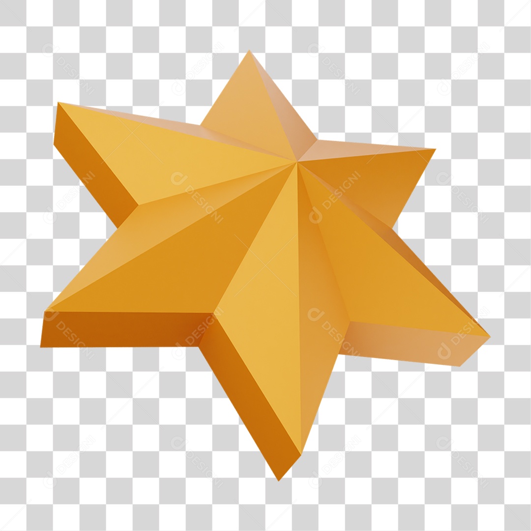 Elemento 3D Estrela Decoração PNG Transparente
