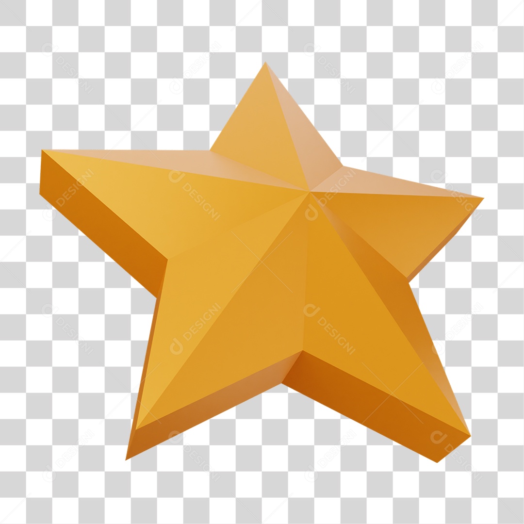 Elemento 3D Estrela Decoração PNG Transparente