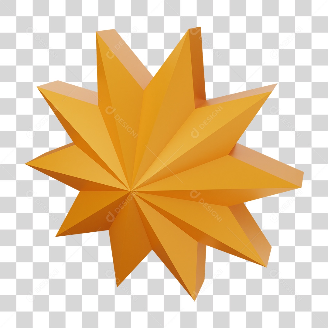 Elemento 3D Estrela Decoração PNG Transparente