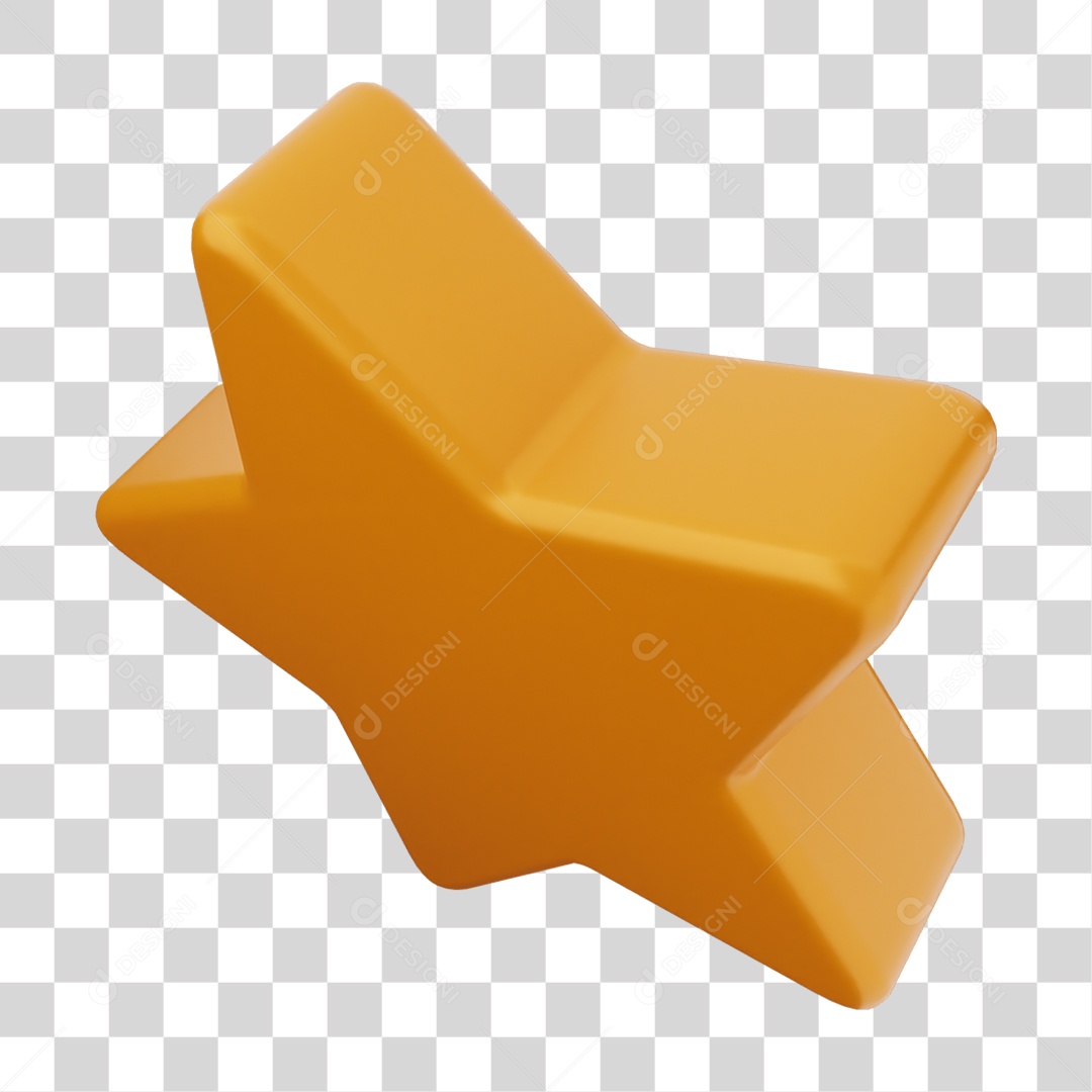 Elemento 3D Estrela Decoração PNG Transparente