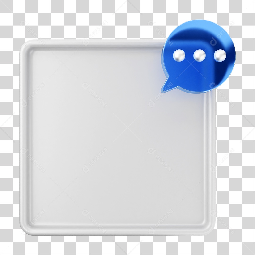 Elemento 3D Caixa de Texto Perguntas PNG Transparente