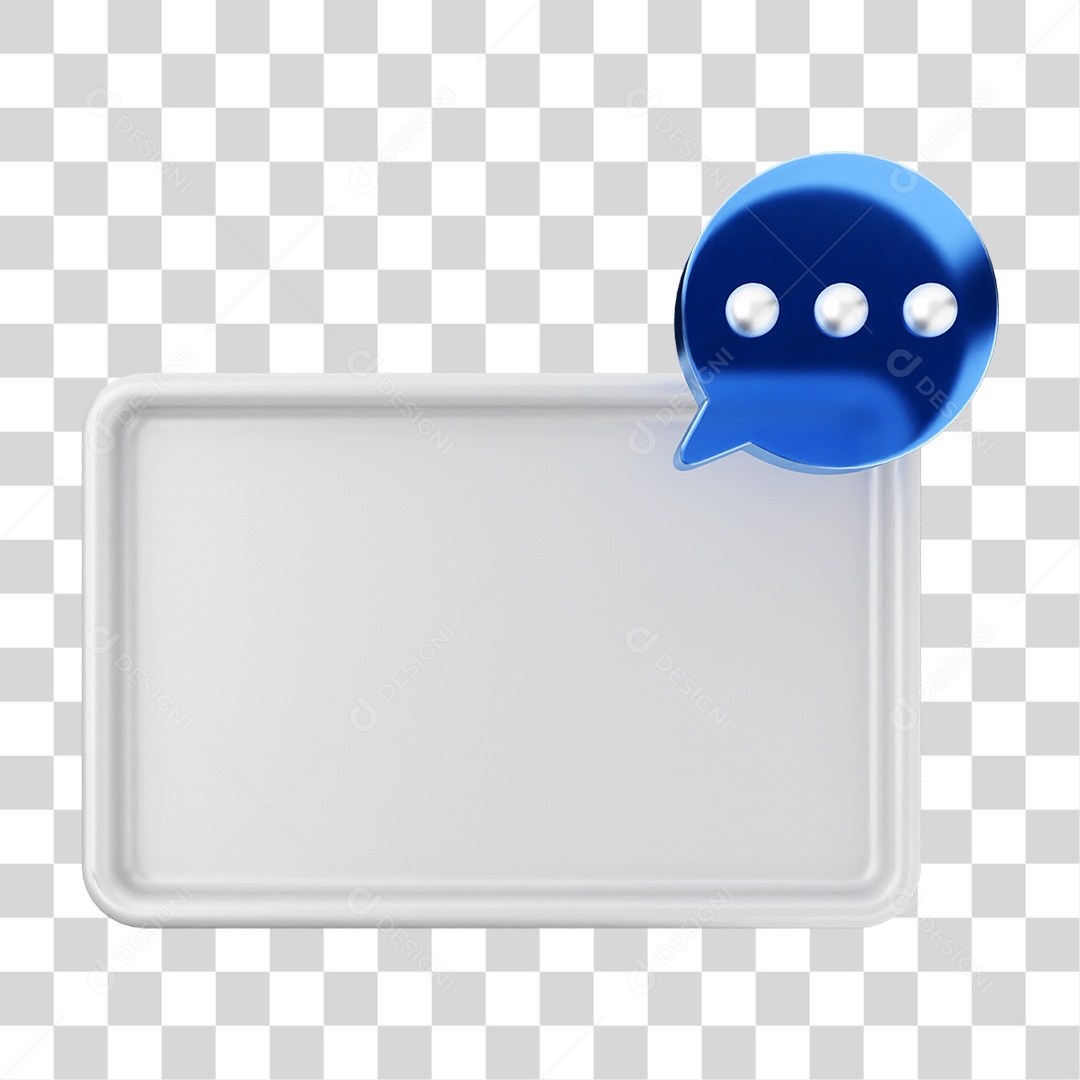 Elemento 3D Caixa de Texto Perguntas PNG Transparente