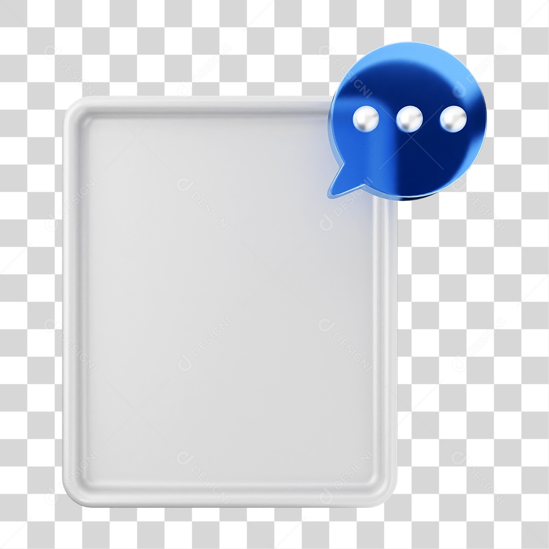 Elemento 3D Caixa de Texto Perguntas PNG Transparente