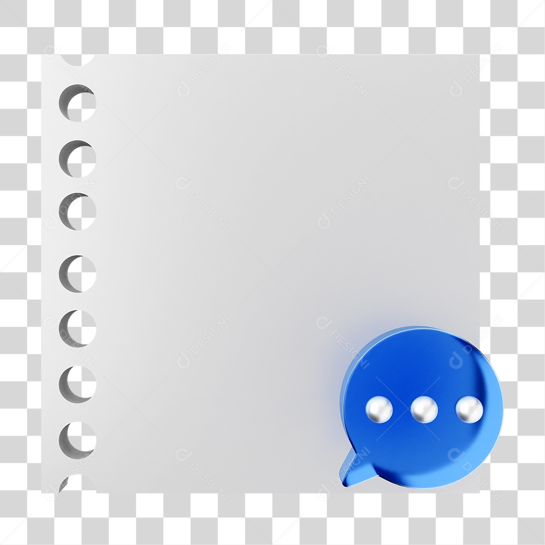 Elemento 3D Caixa de Texto Perguntas PNG Transparente