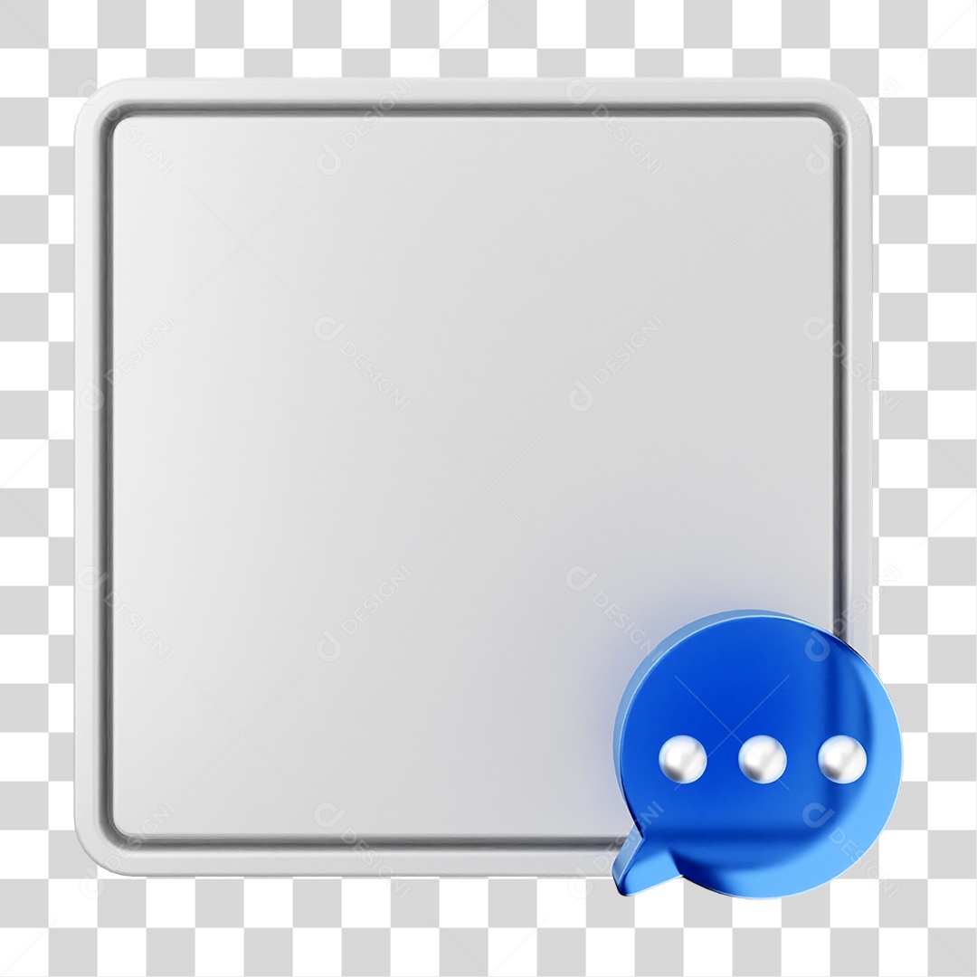 Elemento 3D Caixa de Texto Perguntas PNG Transparente