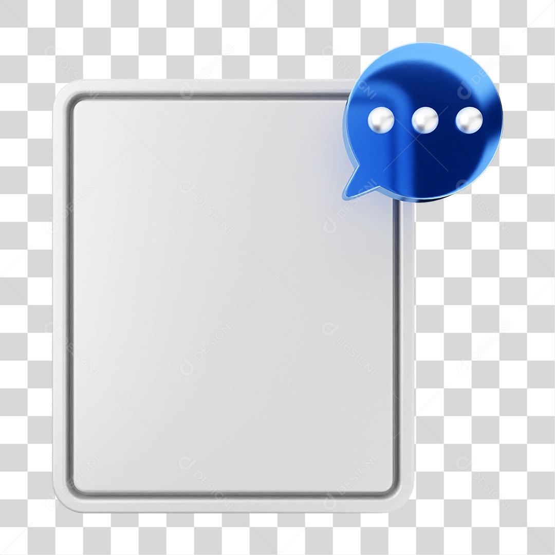 Elemento 3D Caixa de Texto Perguntas PNG Transparente
