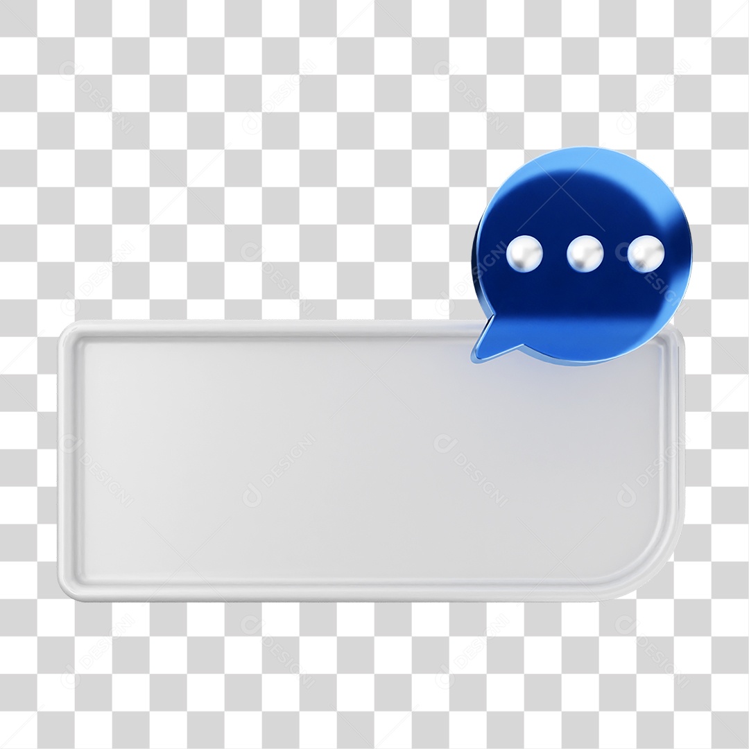 Elemento 3D Caixa de Texto Perguntas PNG Transparente
