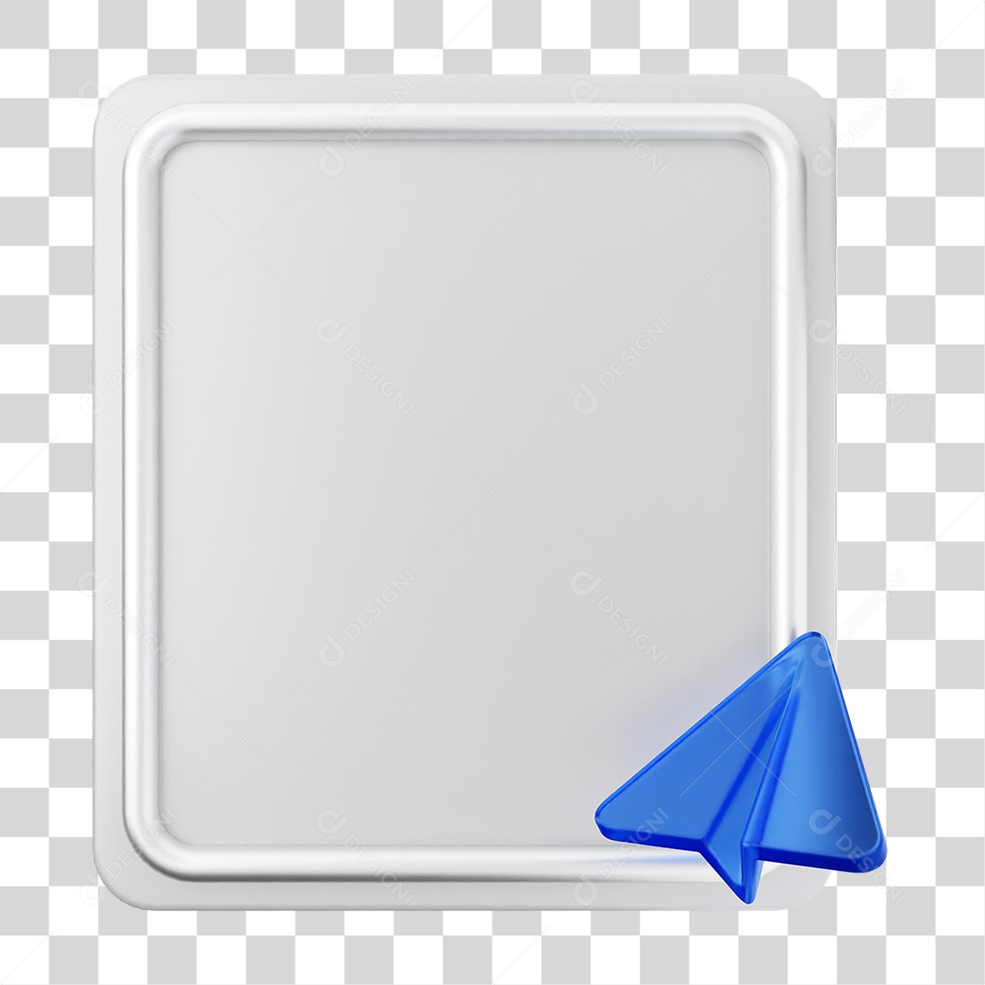 Elemento 3D Caixa de Texto Nota PNG Transparente