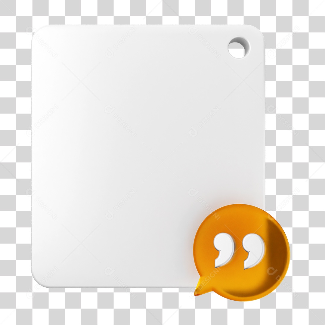 Elemento 3D Caixa de Texto Nota PNG Transparente