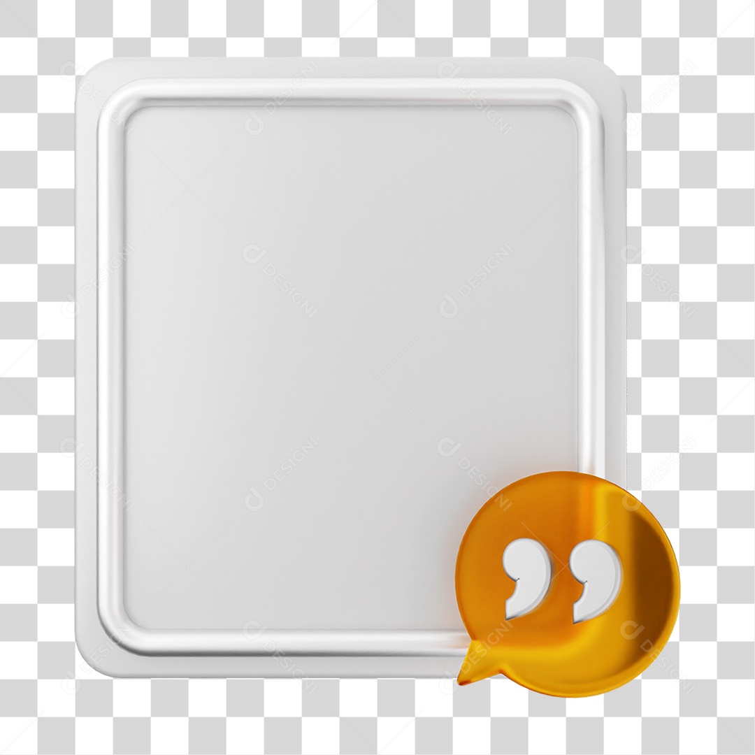 Elemento 3D Caixa de Texto Nota PNG Transparente