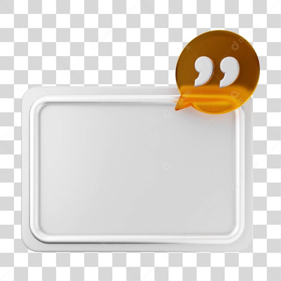 Elemento 3D Caixa de Texto Nota PNG Transparente