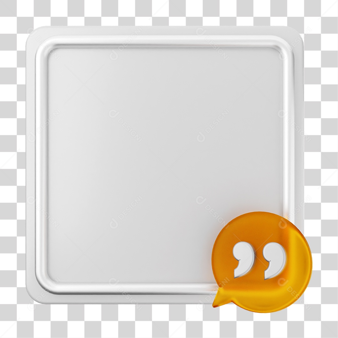 Elemento 3D Caixa de Texto Nota PNG Transparente