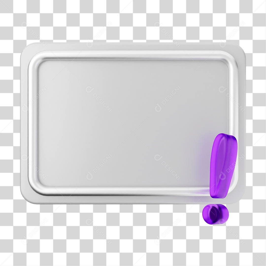 Elemento 3D Caixa de Texto Nota PNG Transparente