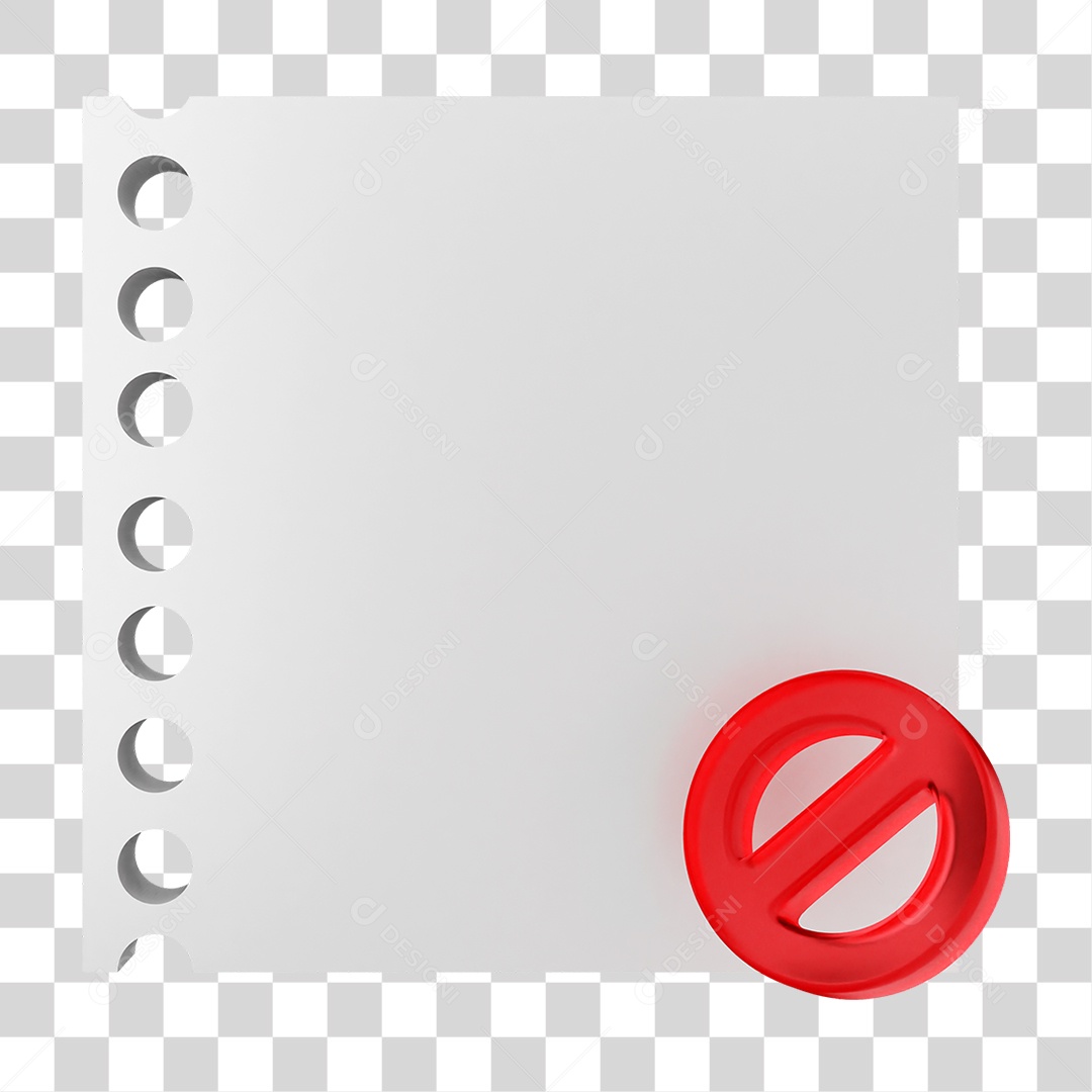 Elemento 3D Caixa de Texto Nota PNG Transparente