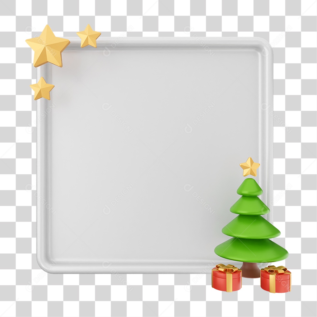 Elemento 3D Caixa de Texto Nota PNG Transparente