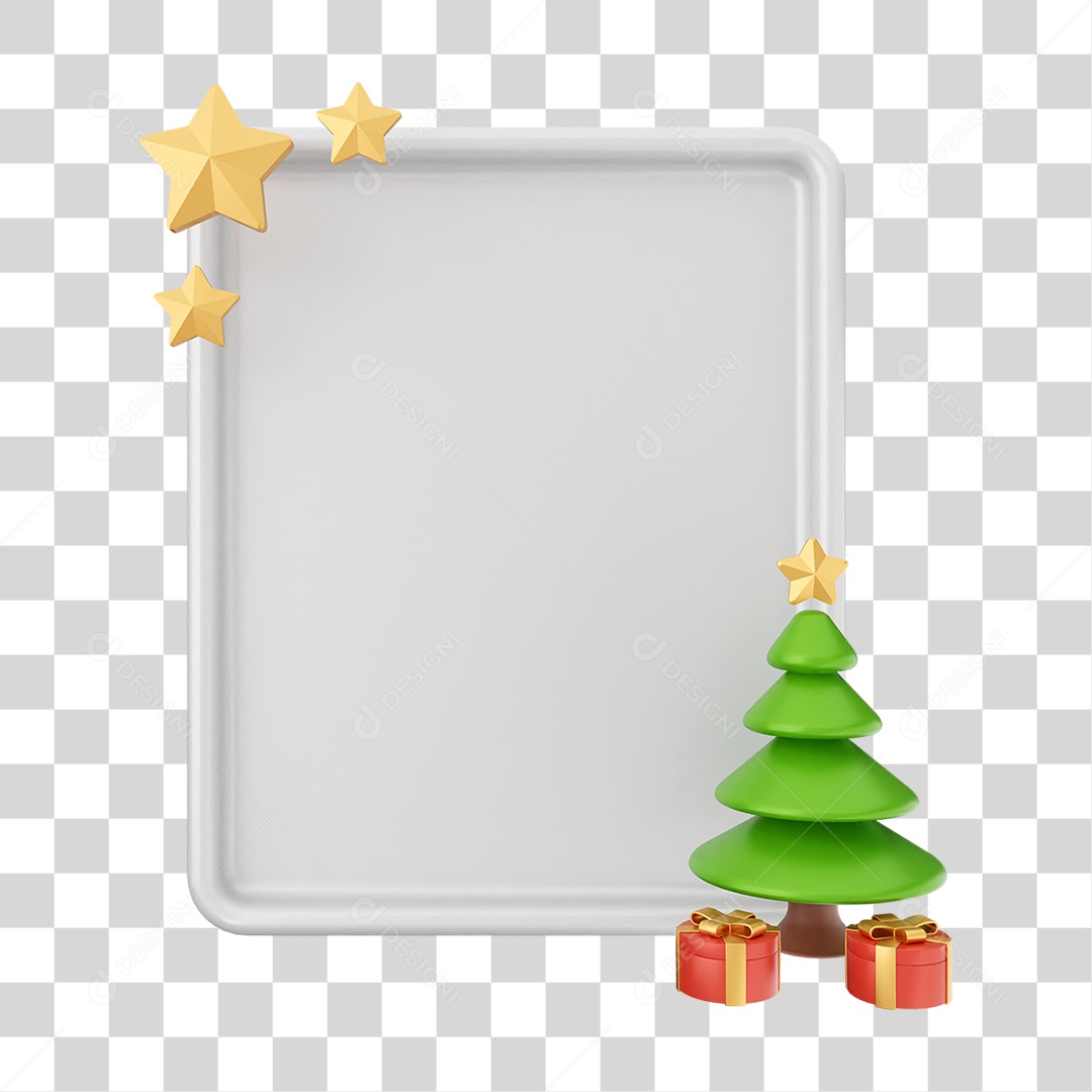 Elemento 3D Caixa de Texto Nota PNG Transparente