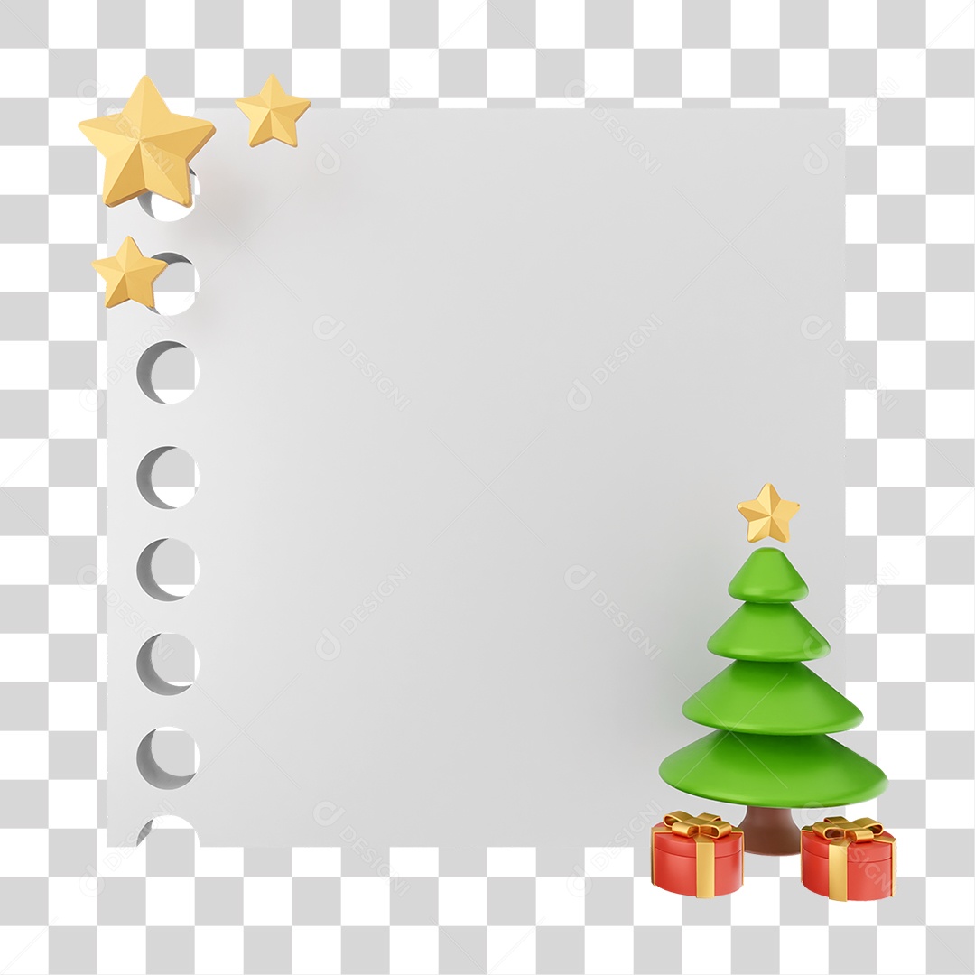 Elemento 3D Caixa de Texto Nota PNG Transparente