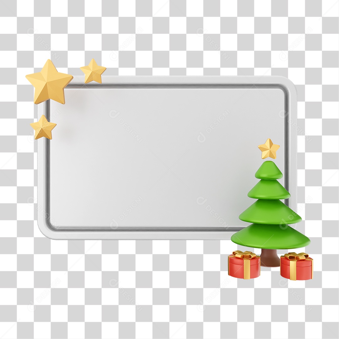 Elemento 3D Caixa de Texto Nota PNG Transparente