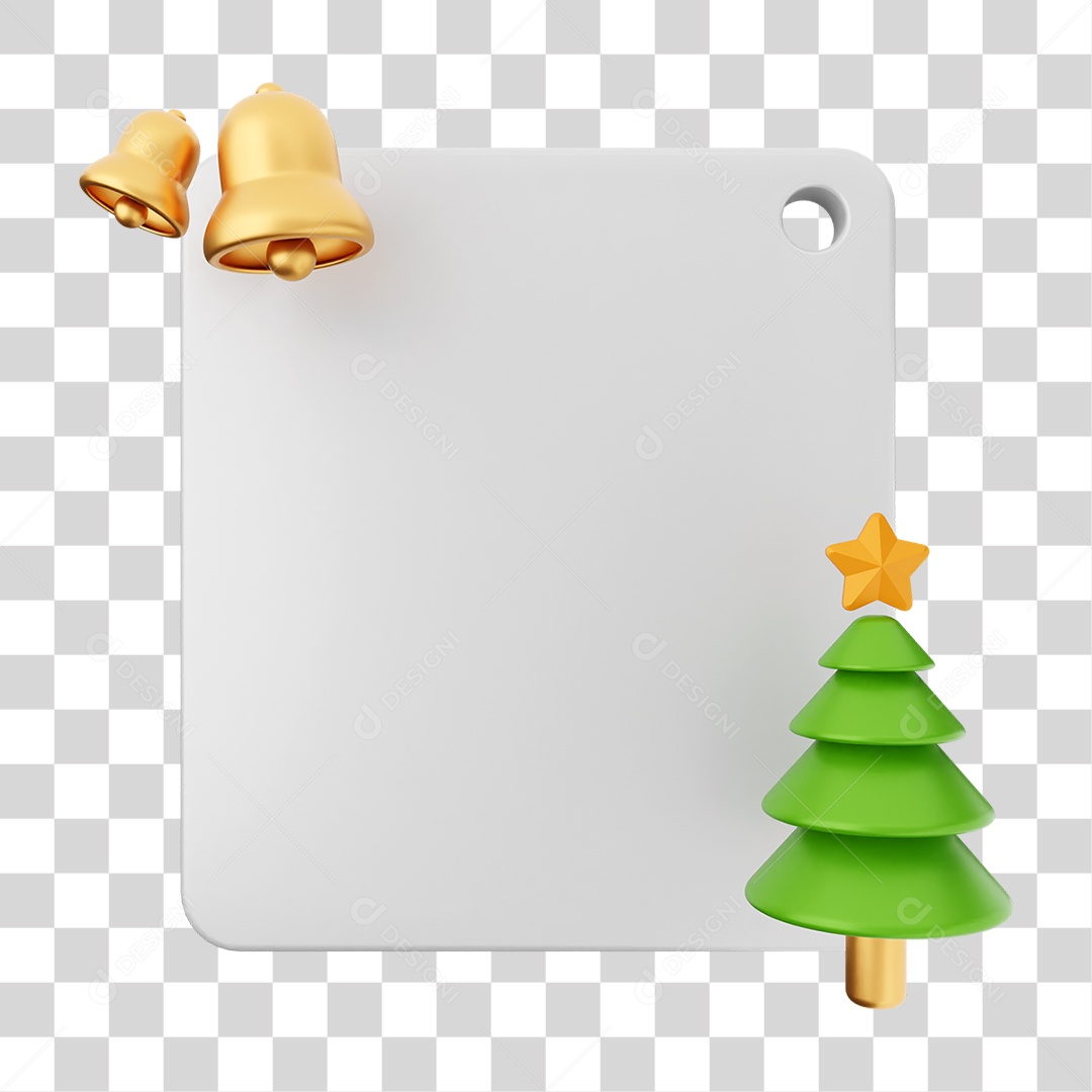 Elemento 3D Caixa de Texto Nota PNG Transparente