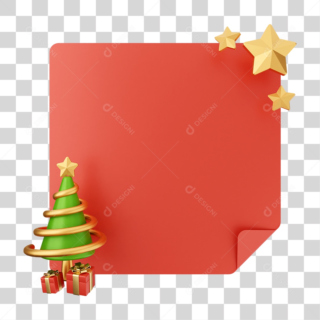 Elemento 3D Caixa de Texto Nota PNG Transparente