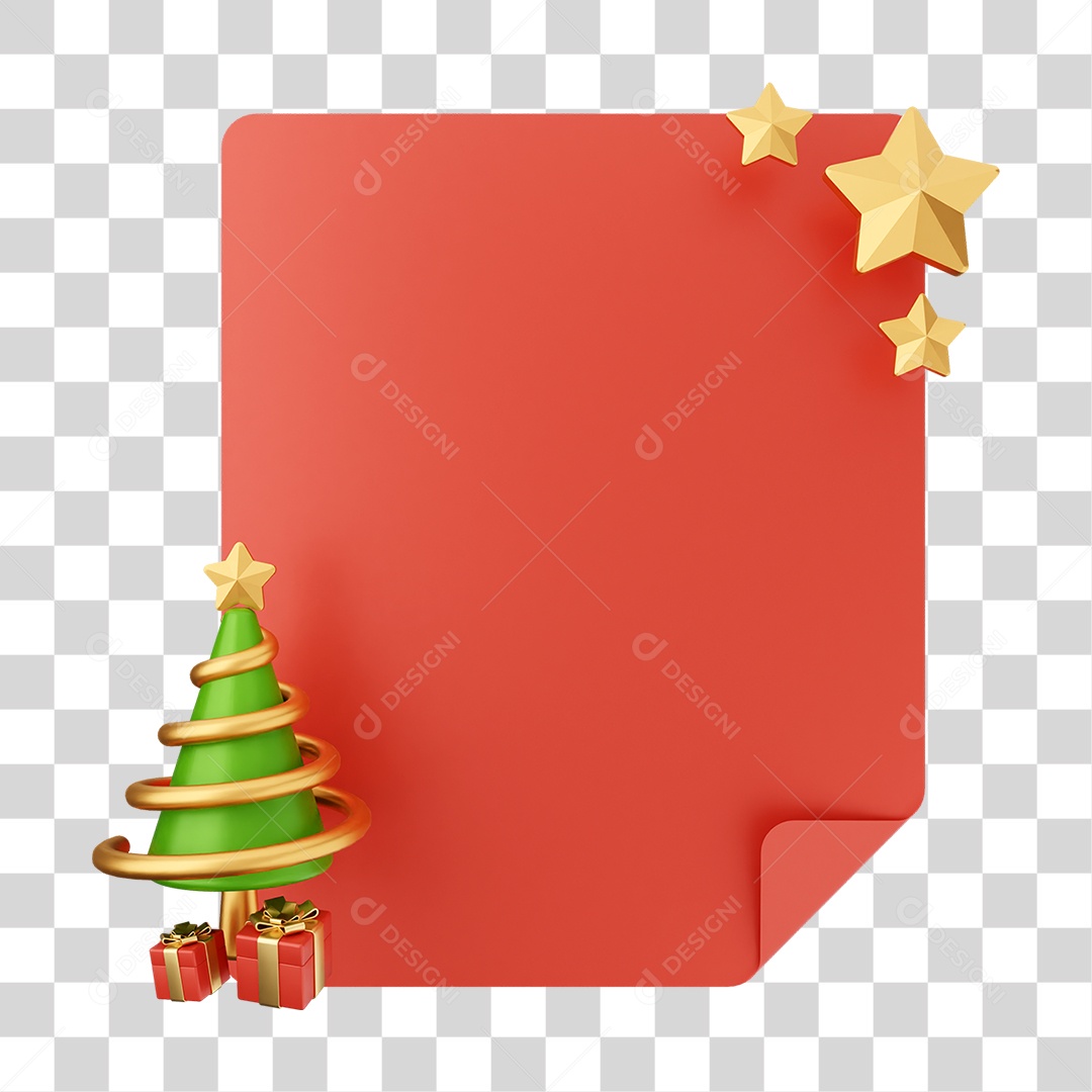 Elemento 3D Caixa de Texto Nota PNG Transparente