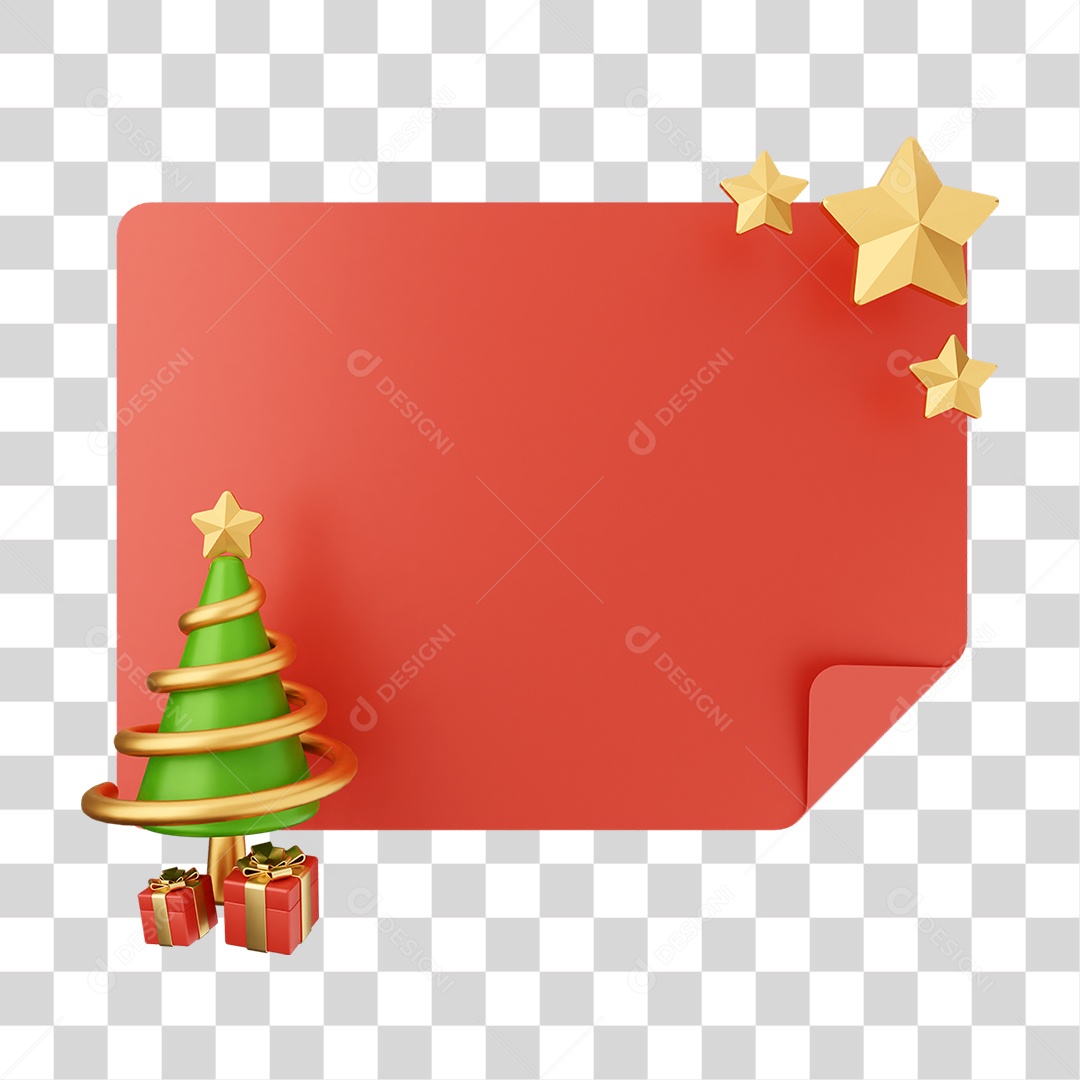 Elemento 3D Caixa de Texto Nota PNG Transparente