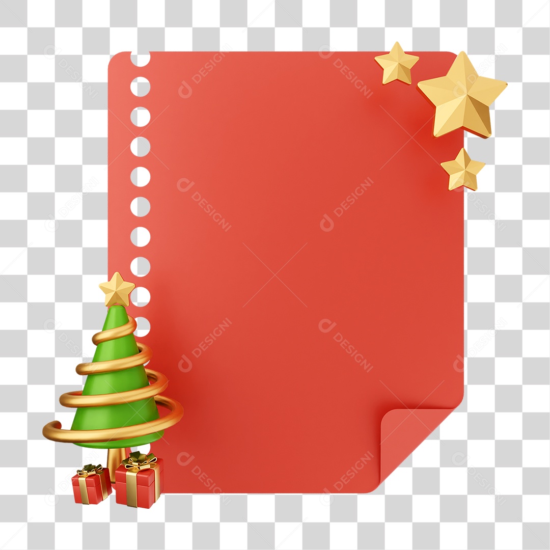 Elemento 3D Caixa de Texto Nota PNG Transparente