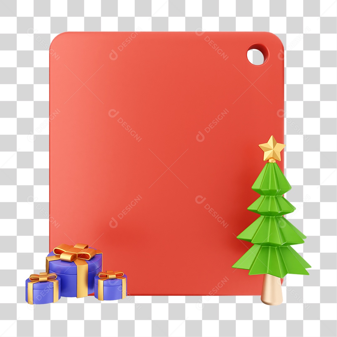 Elemento 3D Caixa de Texto Nota PNG Transparente