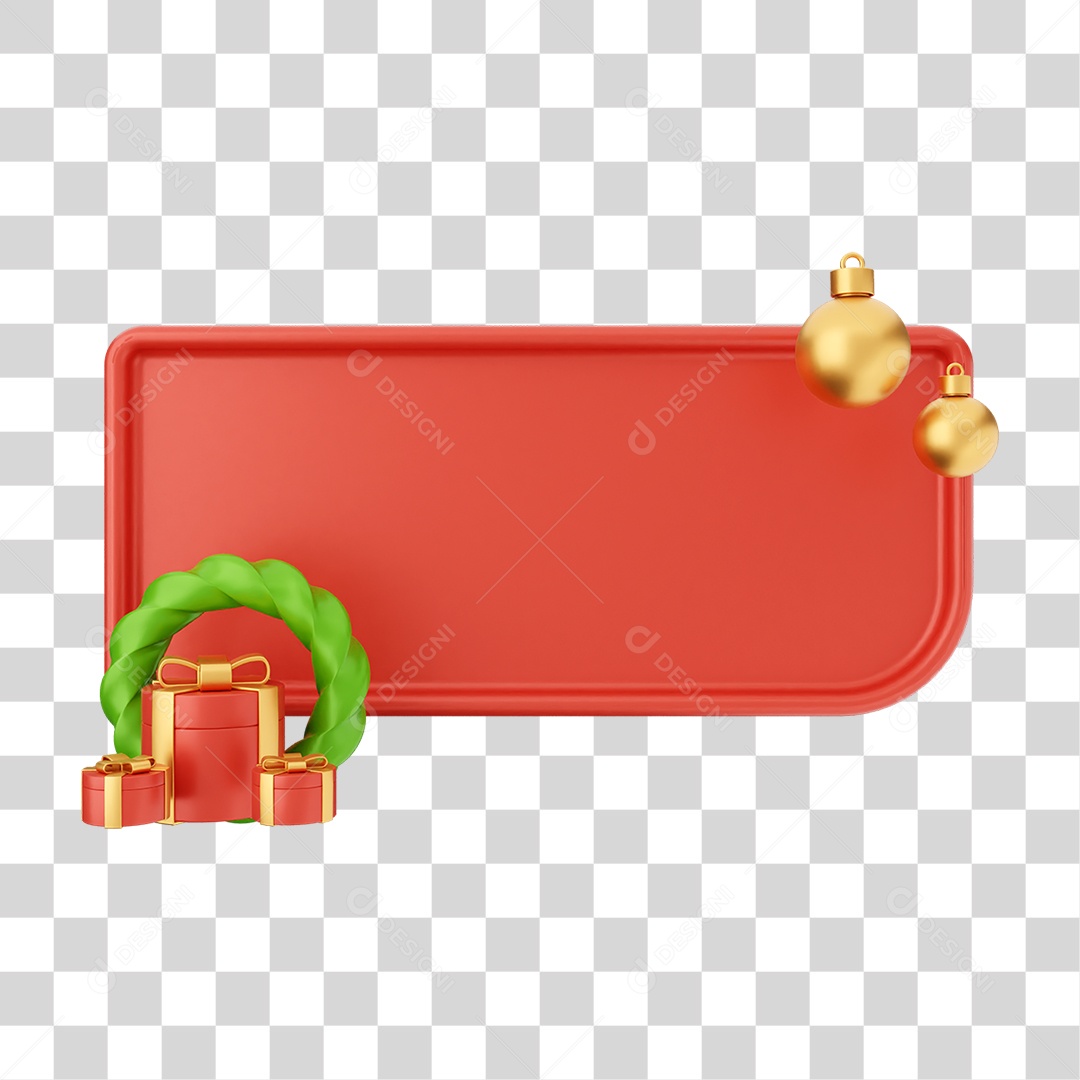 Elemento 3D Caixa de Texto Nota PNG Transparente