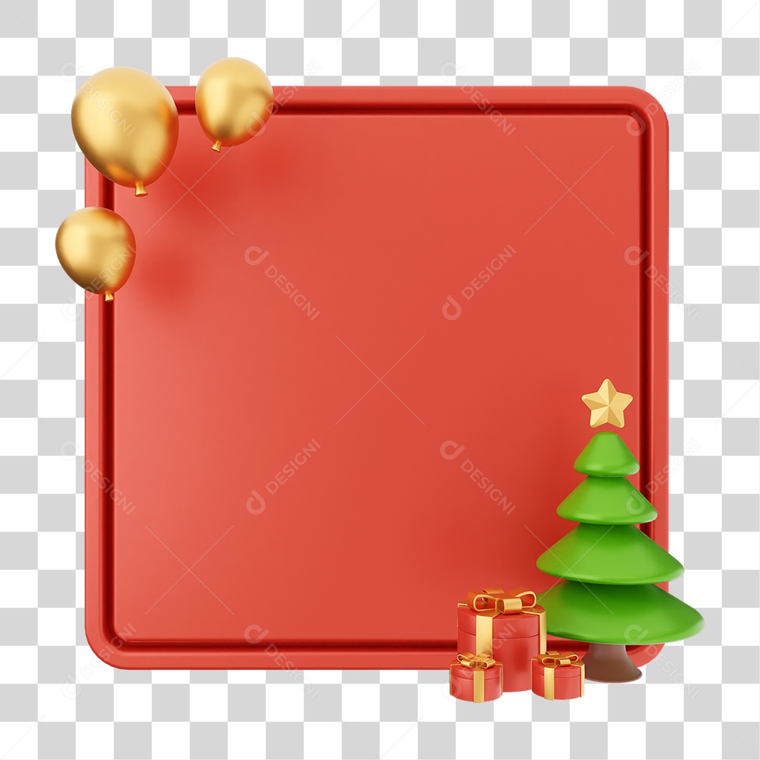 Elemento 3D Caixa de Texto Nota PNG Transparente