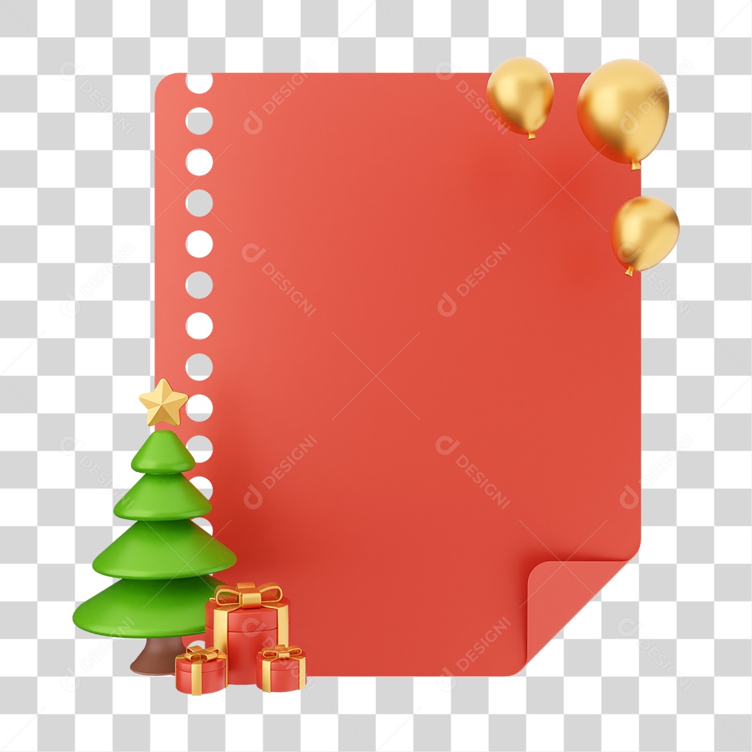 Elemento 3D Caixa de Texto Nota PNG Transparente